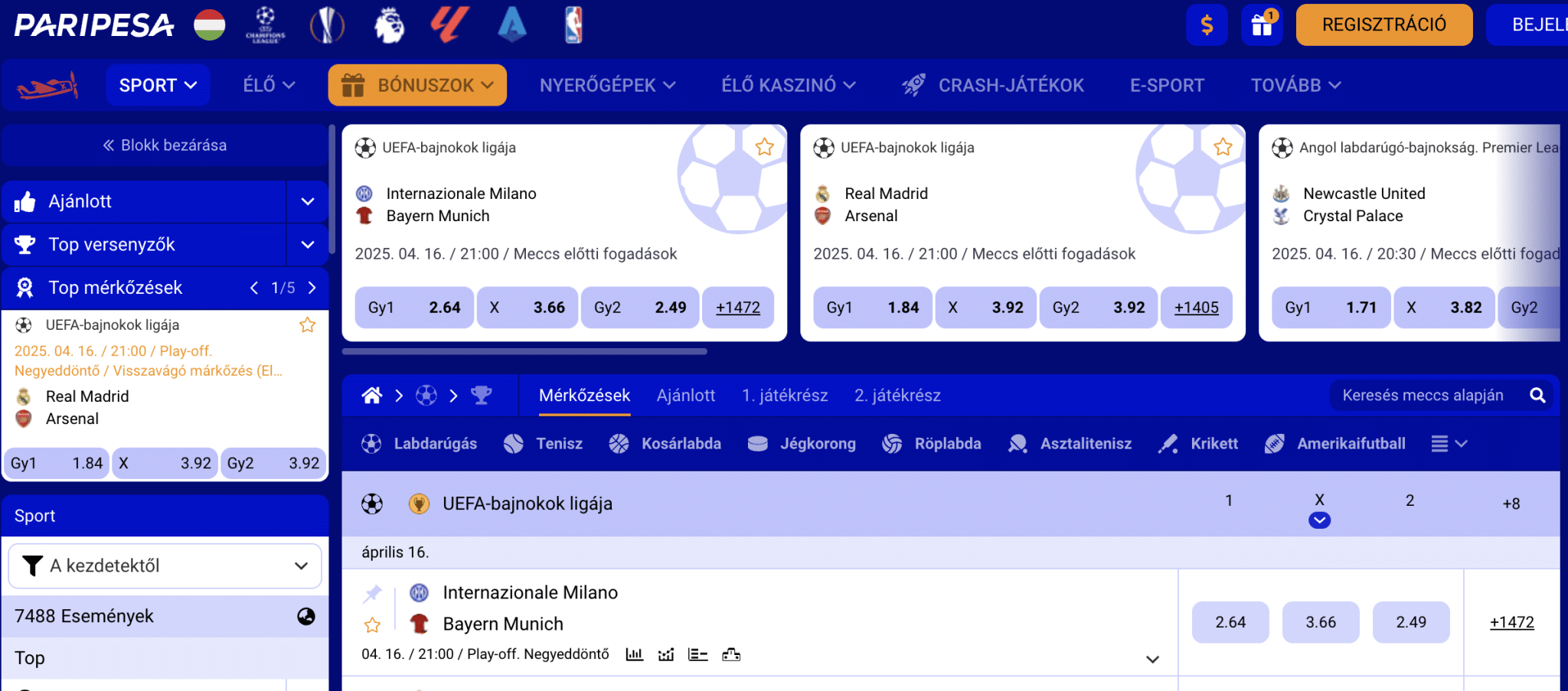 Paripesa Legjobb sportfogadási oldalak