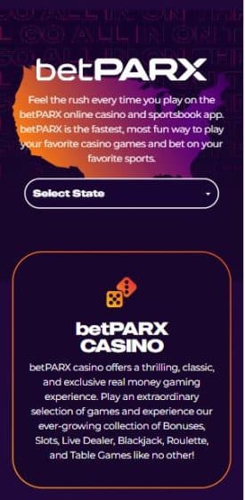 A selection of BetParx Casino games