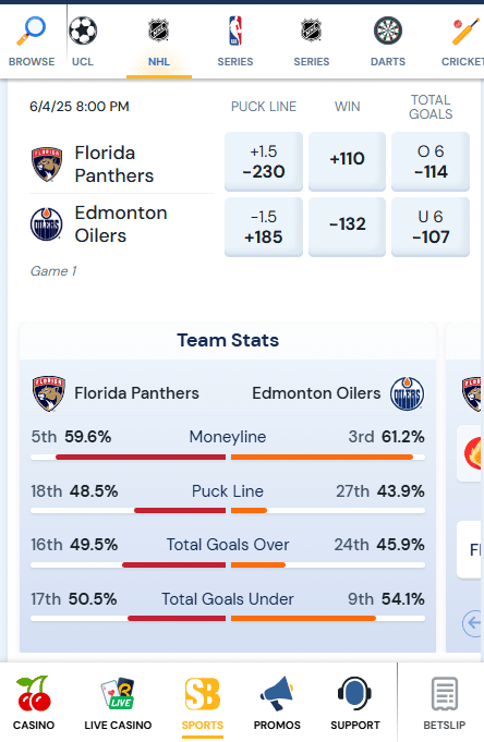 betrivers Ontario stanley cup 2025 bets on mobile