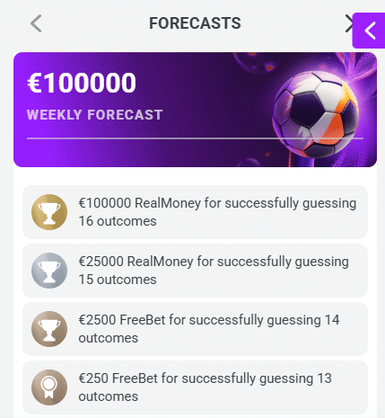 Tonybet weekly forecasts, correctly predict group of outcomes and win up to $150,000 in cash