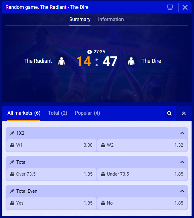 Paripesa esport betting DOTA2