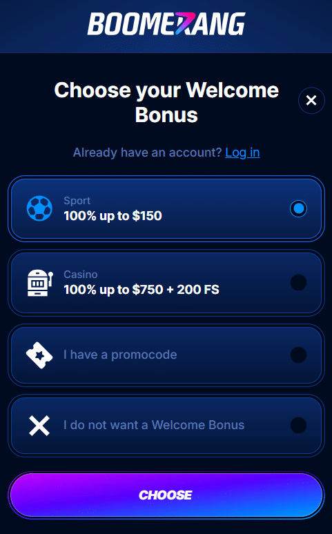 boomerang bet has one of the best welcome bonuses in canada