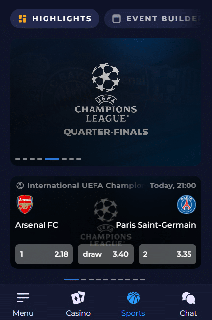 rainbet sports betting - soccer - champions league 