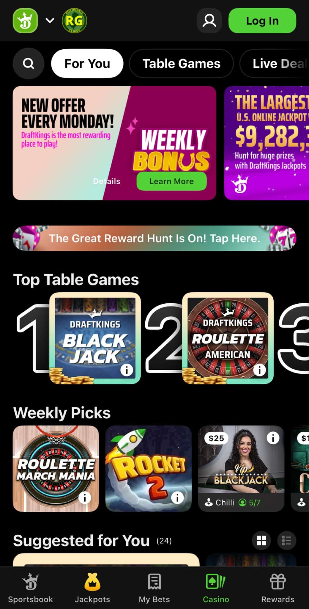 DraftKings online casino app
