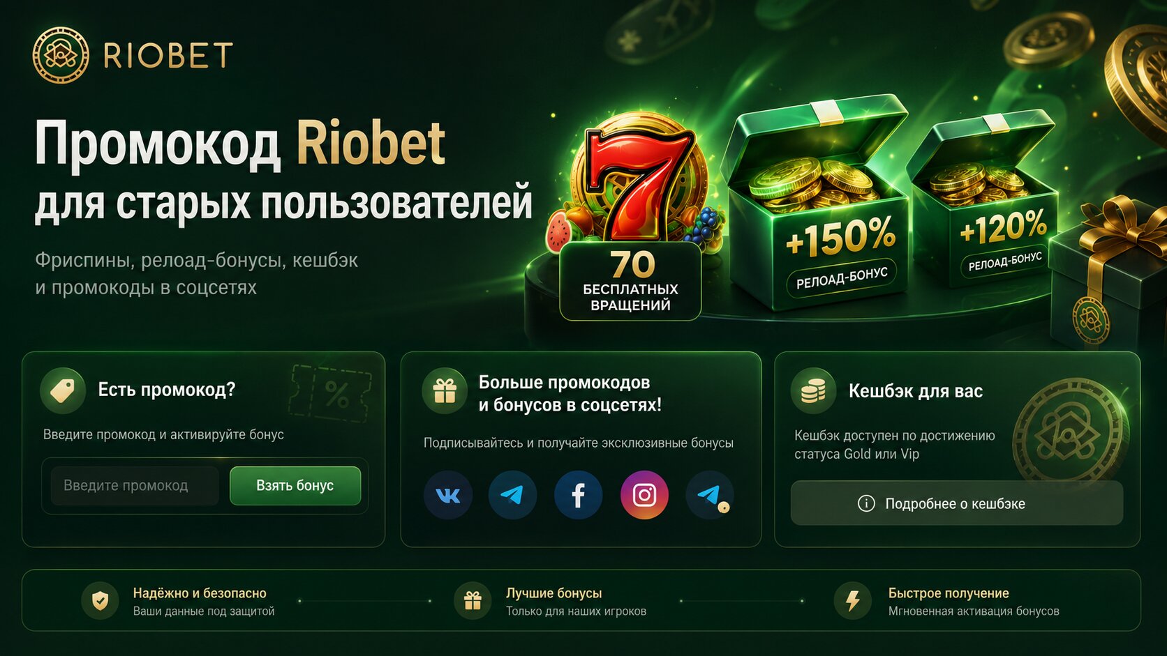 Где найти промокод Riobet для зарегистрированных пользователей