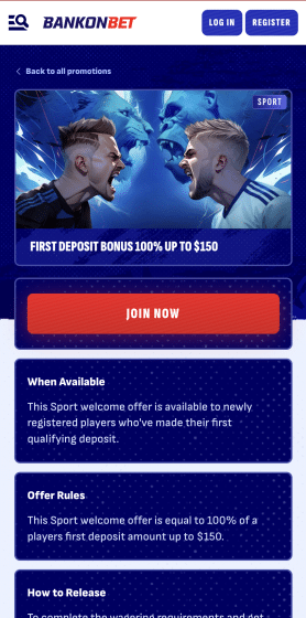 Bankonbet promo code canada: Use code FOOTMAX