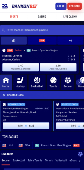 Bankonbet sports betting markets