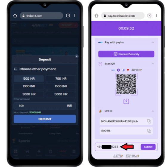 4rabet payment process