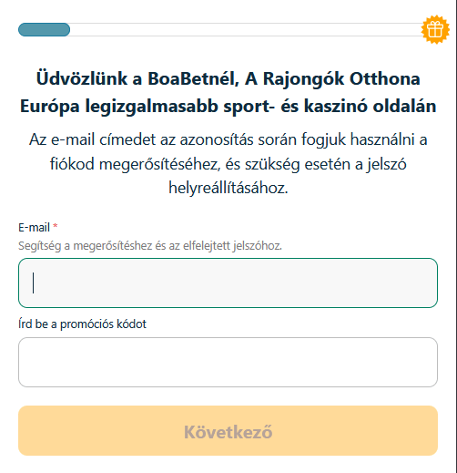 regisztrációs űrlapot Boabet Töltsd ki a regisztrációs űrlapot