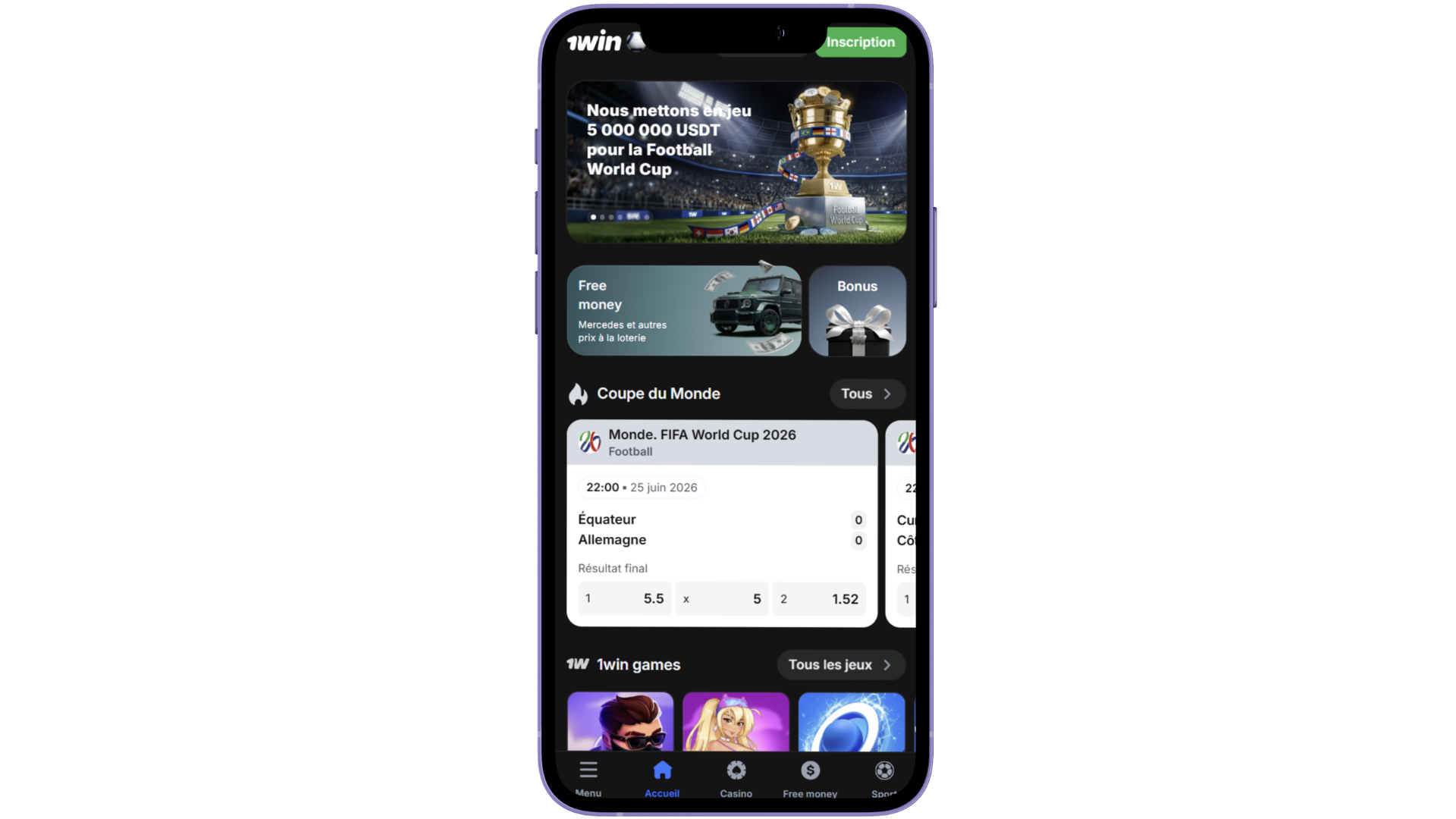 L'app 1win sur mobile à télécharger aujourd'hui