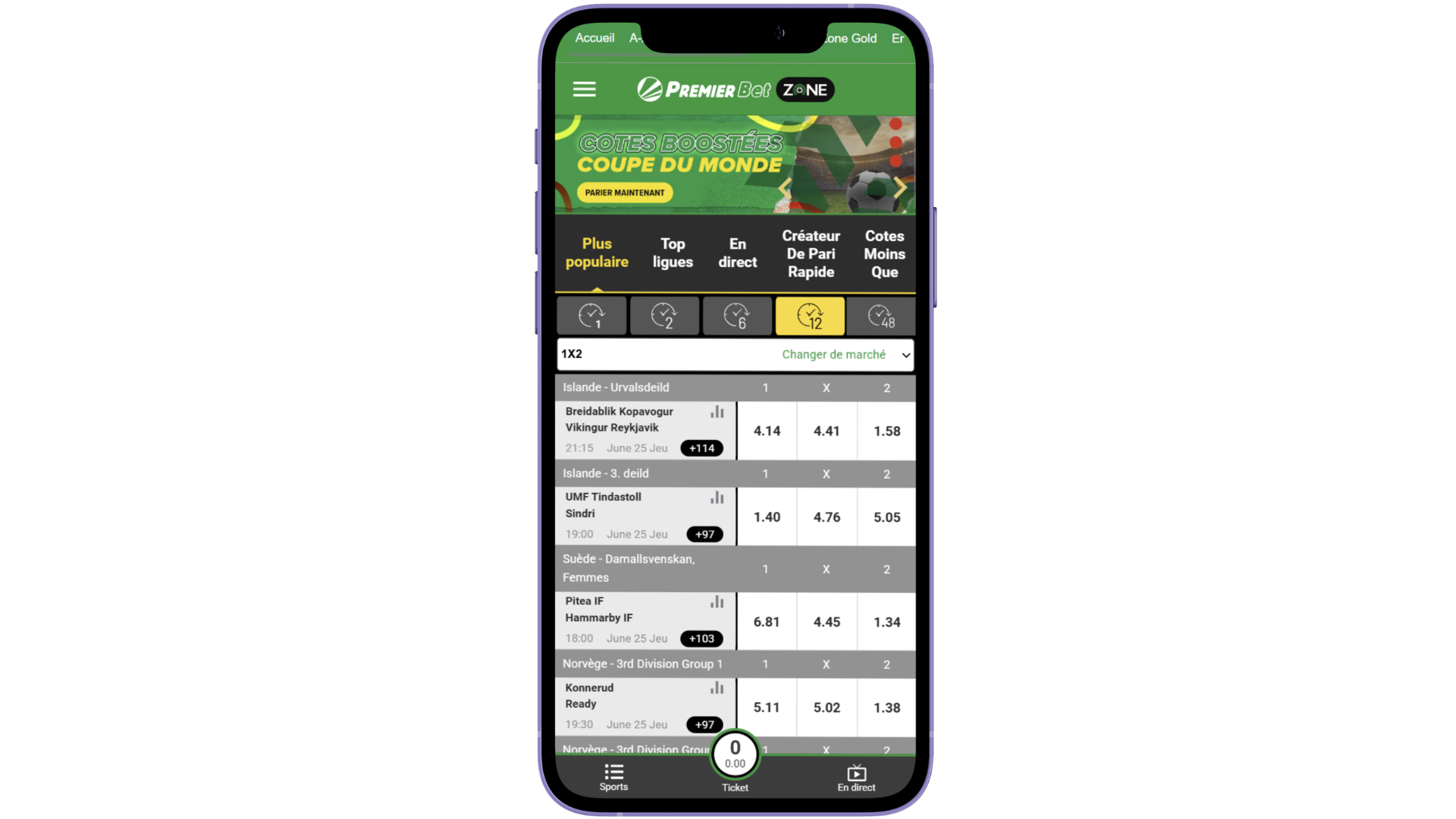 Parier sur l'application de pari sportif Premier Bet Zone