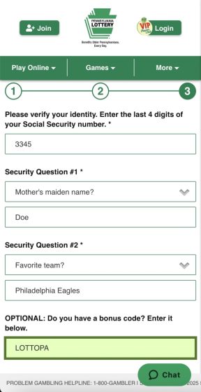 PA Lottery bonus code LOTTOPA for $1000 welcome bonus