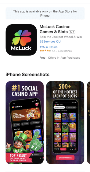 McLuck casino app