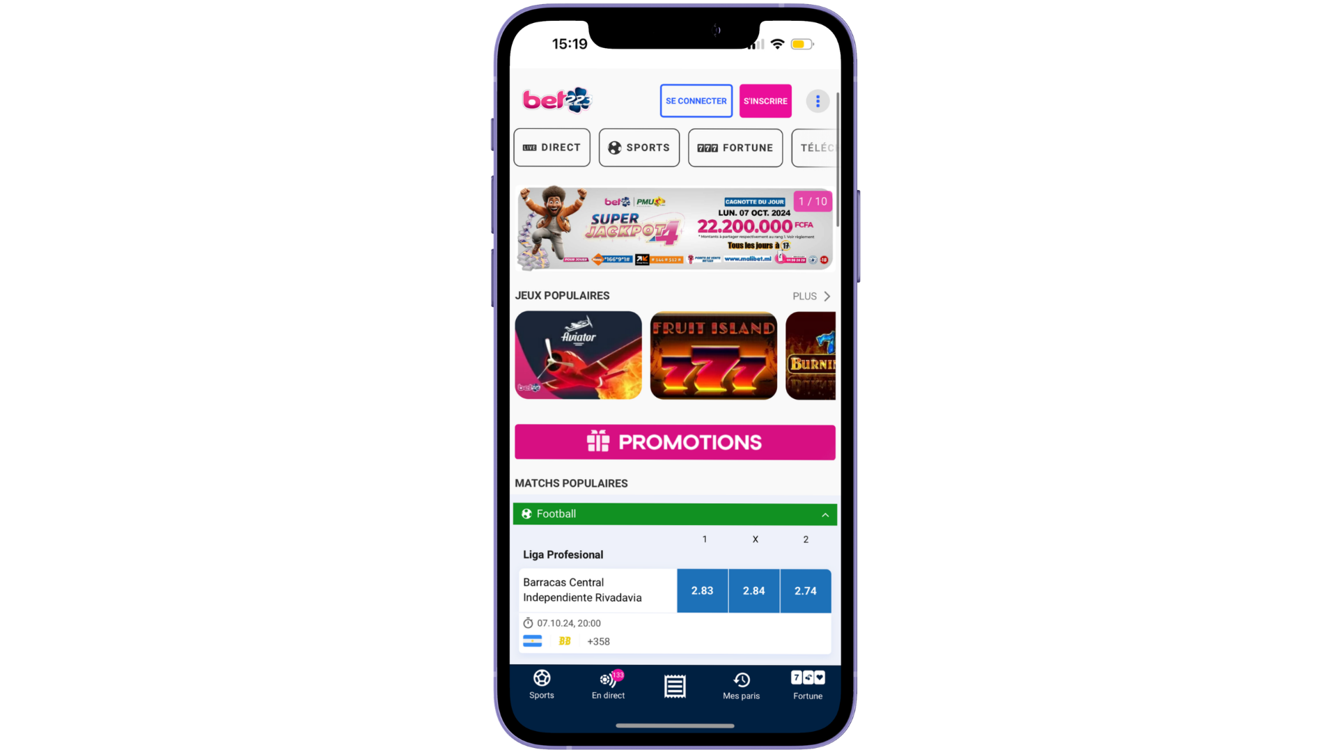 L'app bet223 se télécharge au Mali
