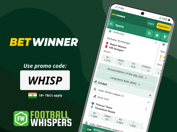 Betwinner Promo Code 2026: WHISP - Get up to ₹8000 Bonus