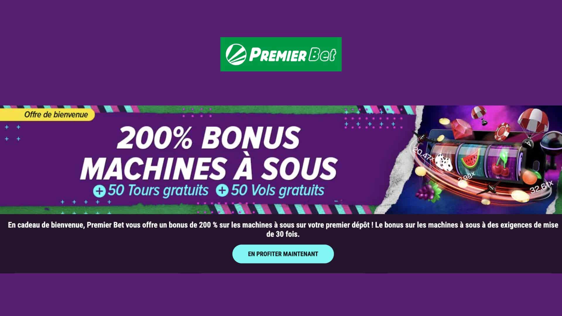 Bonus de bienvenue casino Premier Bet