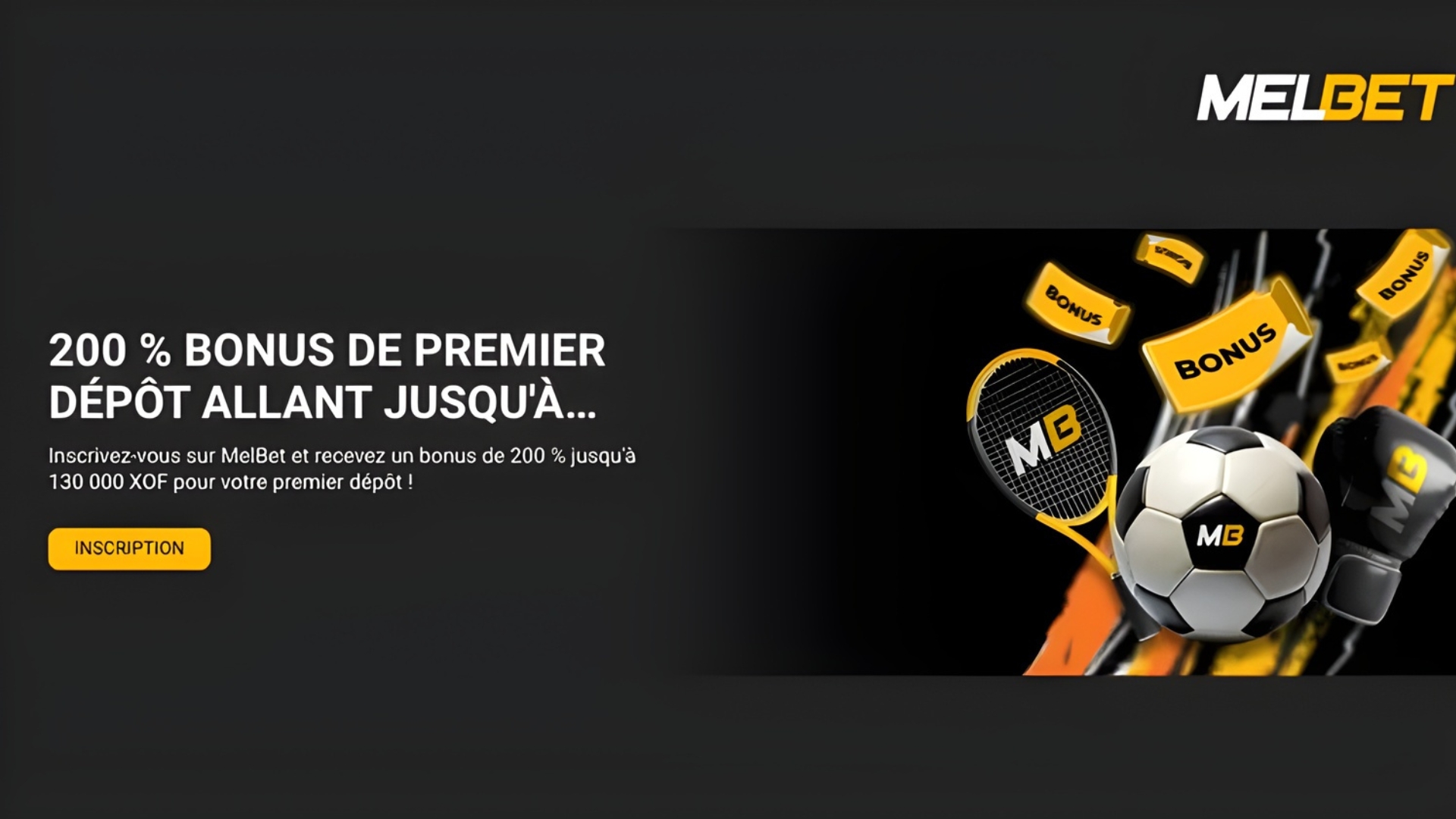 Jusqu'&agrave; 200 &euro; &agrave; gagner avec le bonus sport de Melbet Afrique