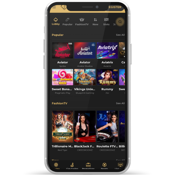 FTV casino review showing library of over 100 slots