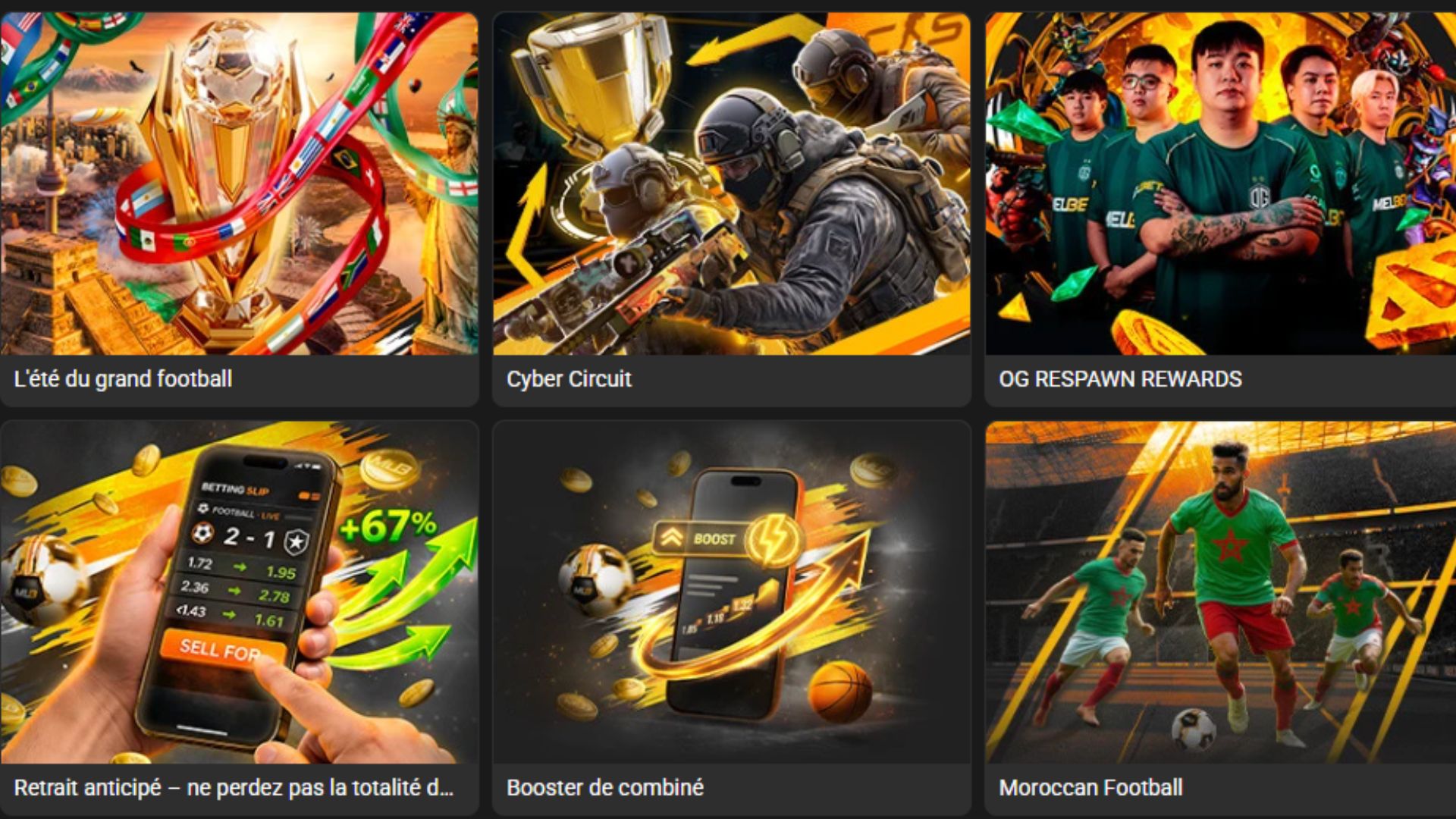 Les promotions disponibles sur Melbet en ce moment.