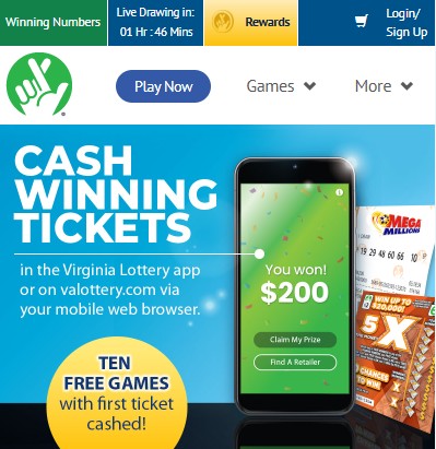 virginia lottery mobile cashing bonus