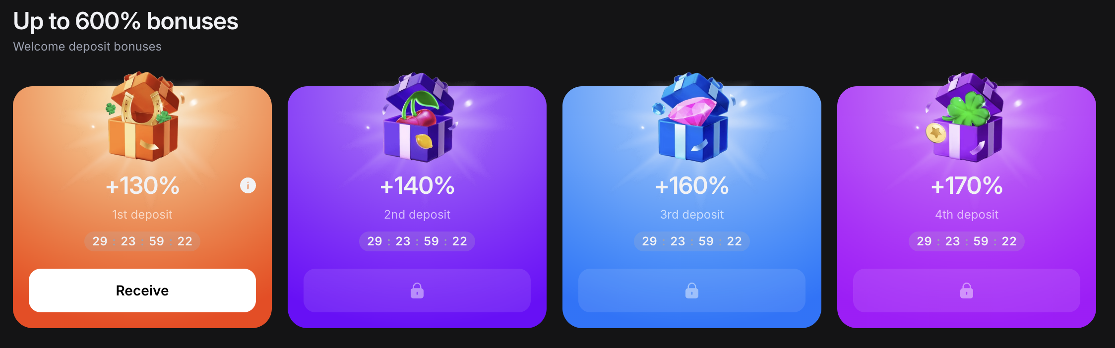 Üdvözlő Bónuszcsomag 1w