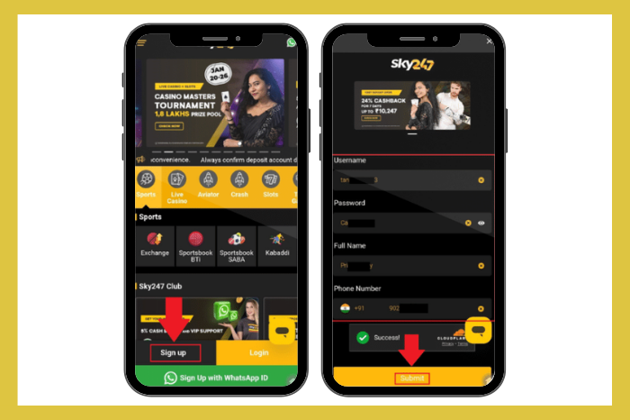 sky247 app registration