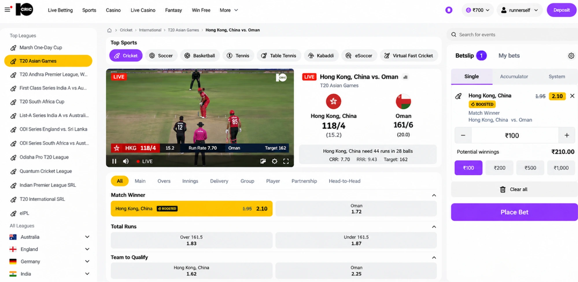 10Cric Live cricket streaming