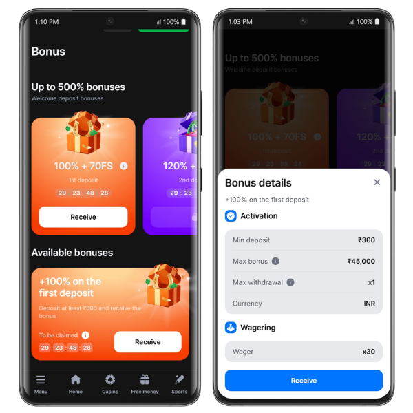 1win sports welcome bonus explained