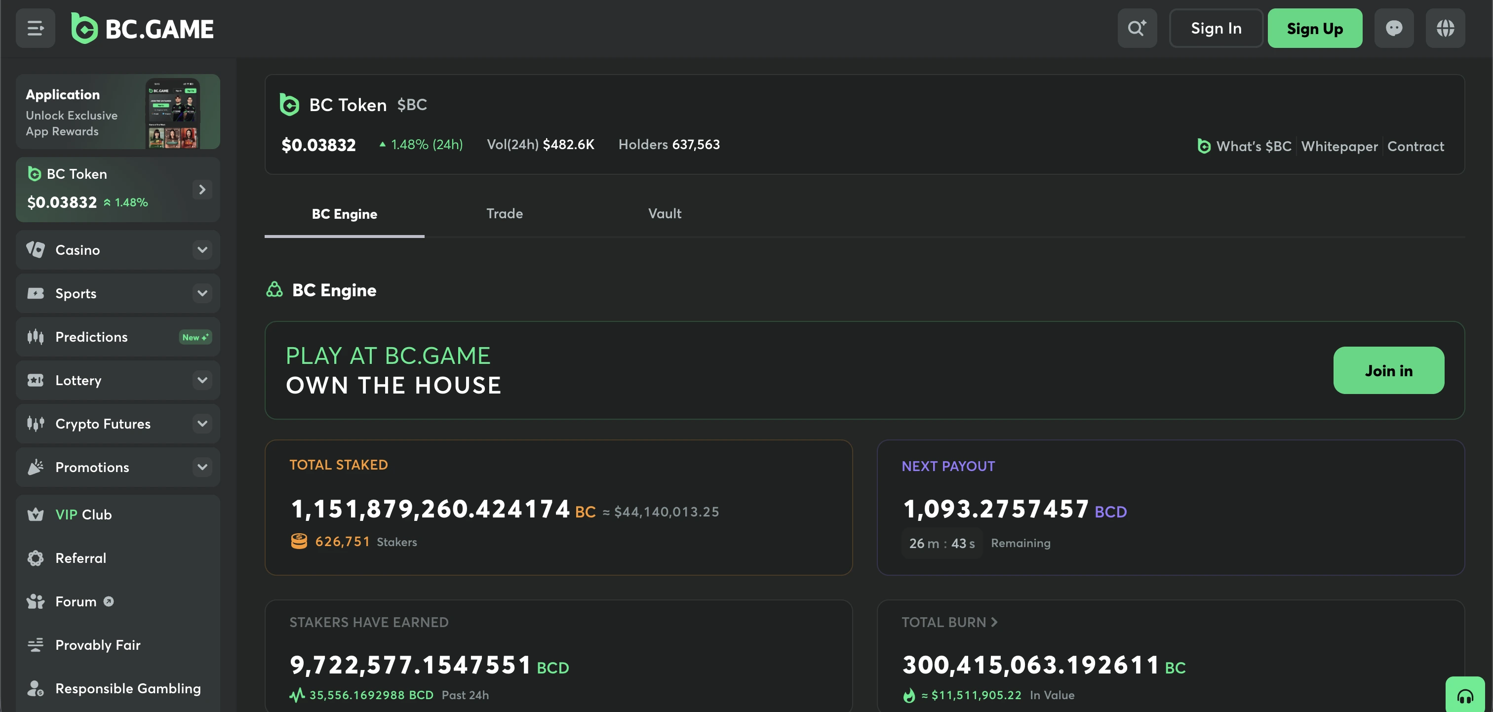 BC.GAME Crypto Cricket Betting Site