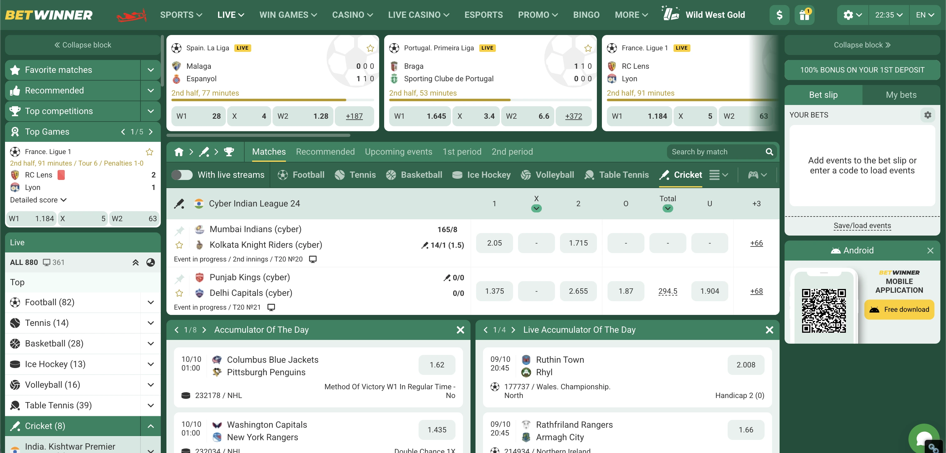 Betwinner Esports Cricket Betting