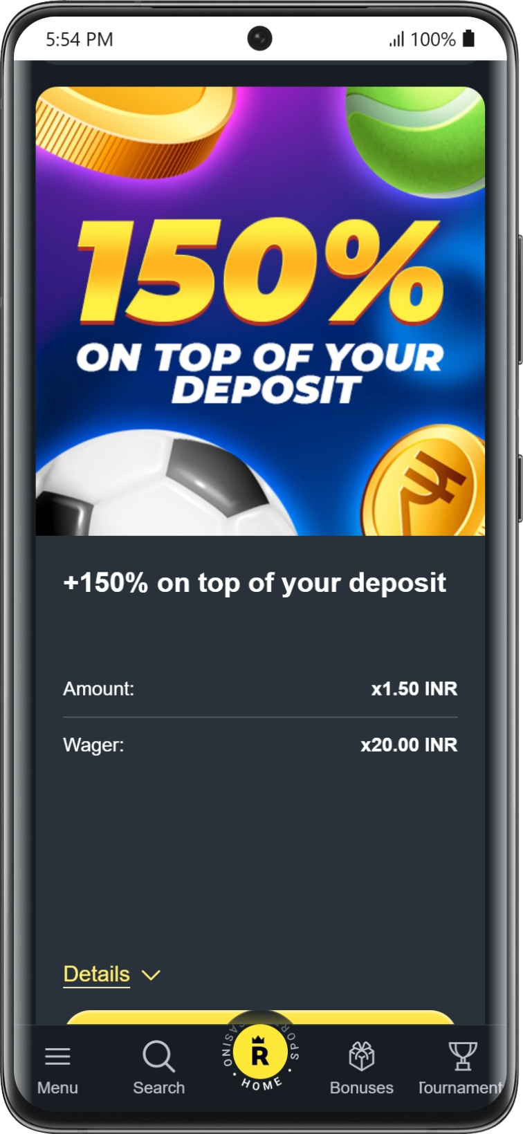 Sports deposit bonus pages on Rajbet
