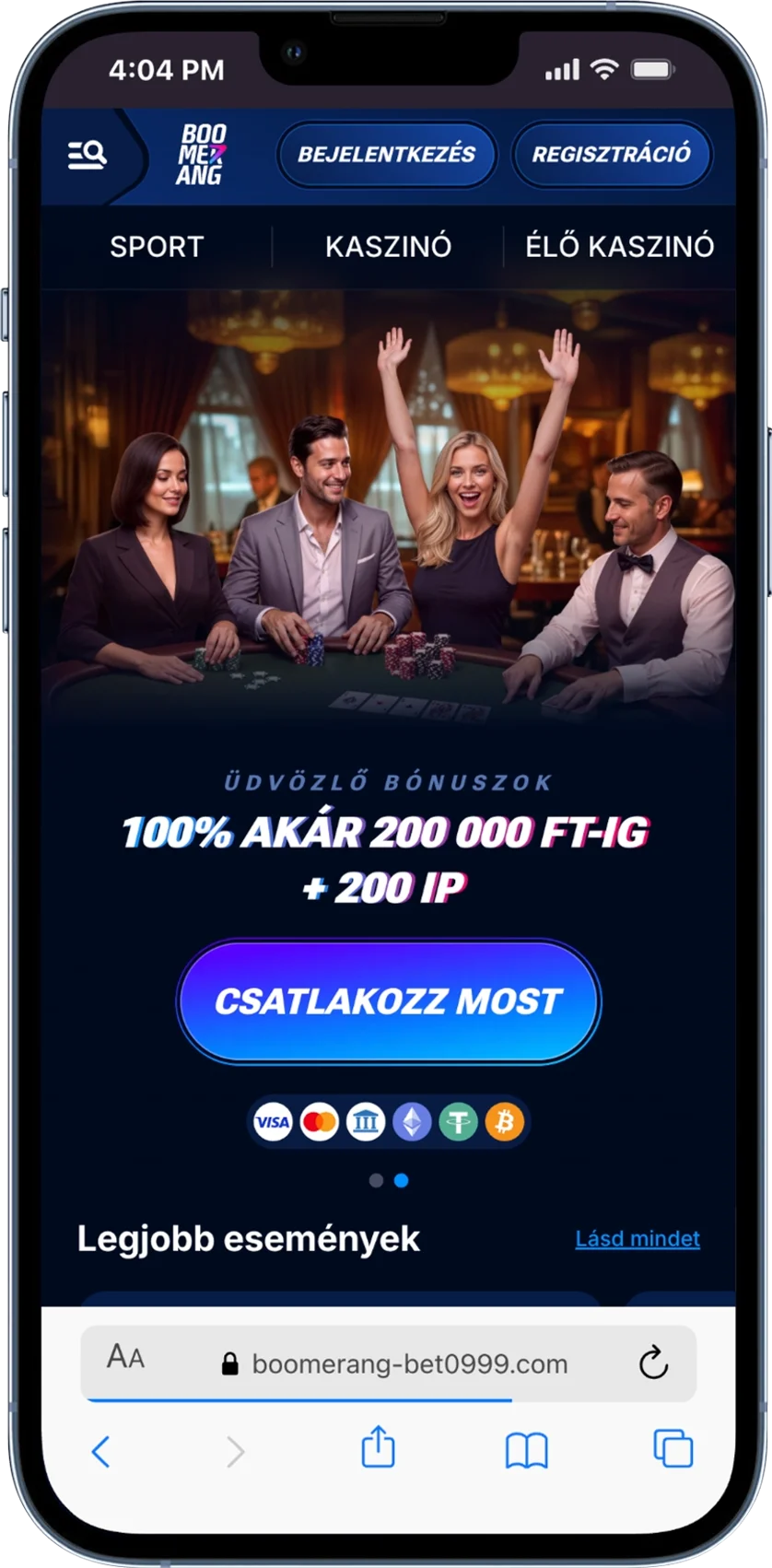 Kaszinó Üdvözlő Bónusz Boomerang