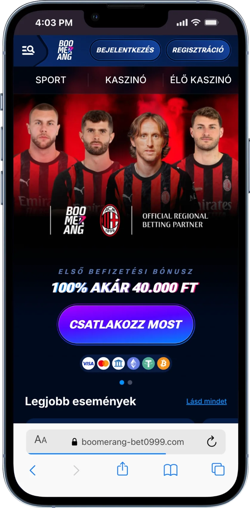 Sportfogadási Üdvözlő Bónusz Boomerang