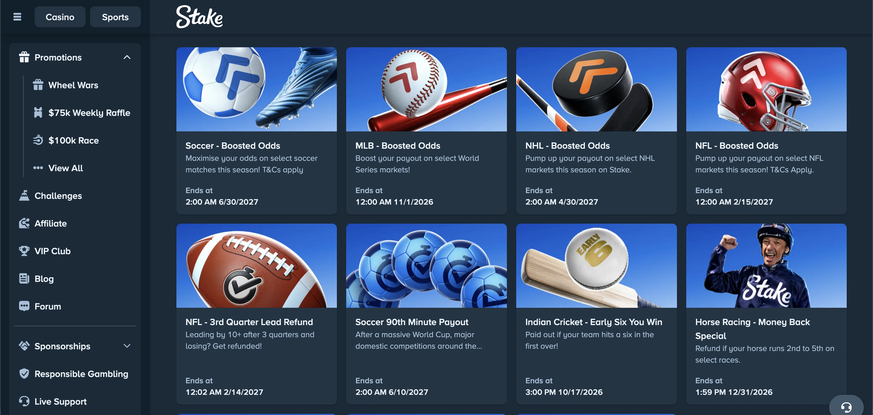 Stake Boosted Cricket Odds