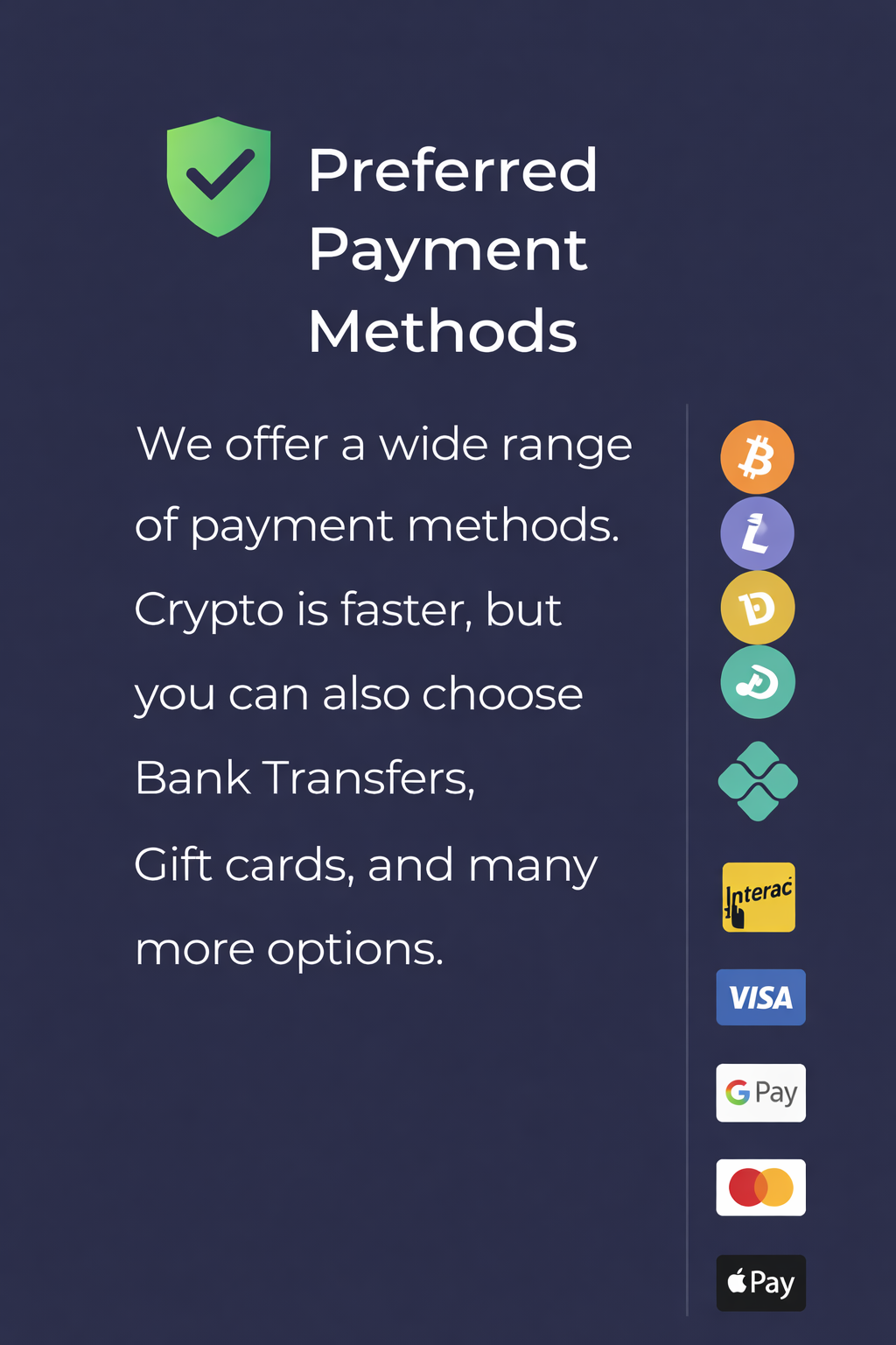 Preferred payment methods overview