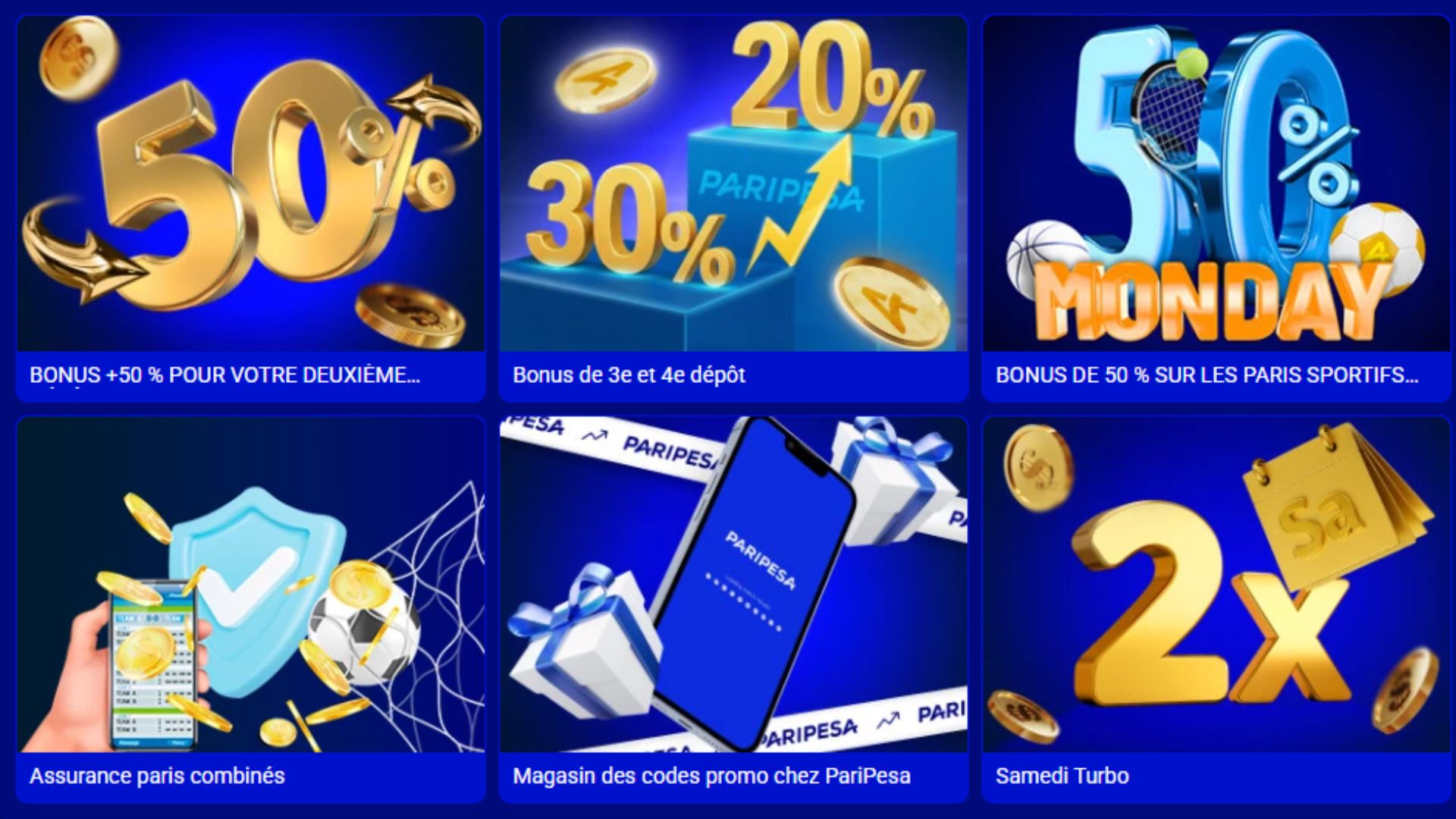 Promotions en cours sur Paripesa