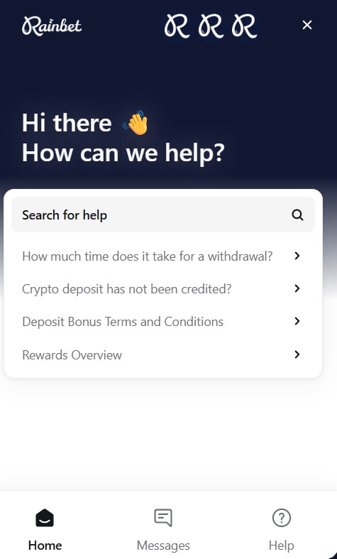 Rainbet customer support