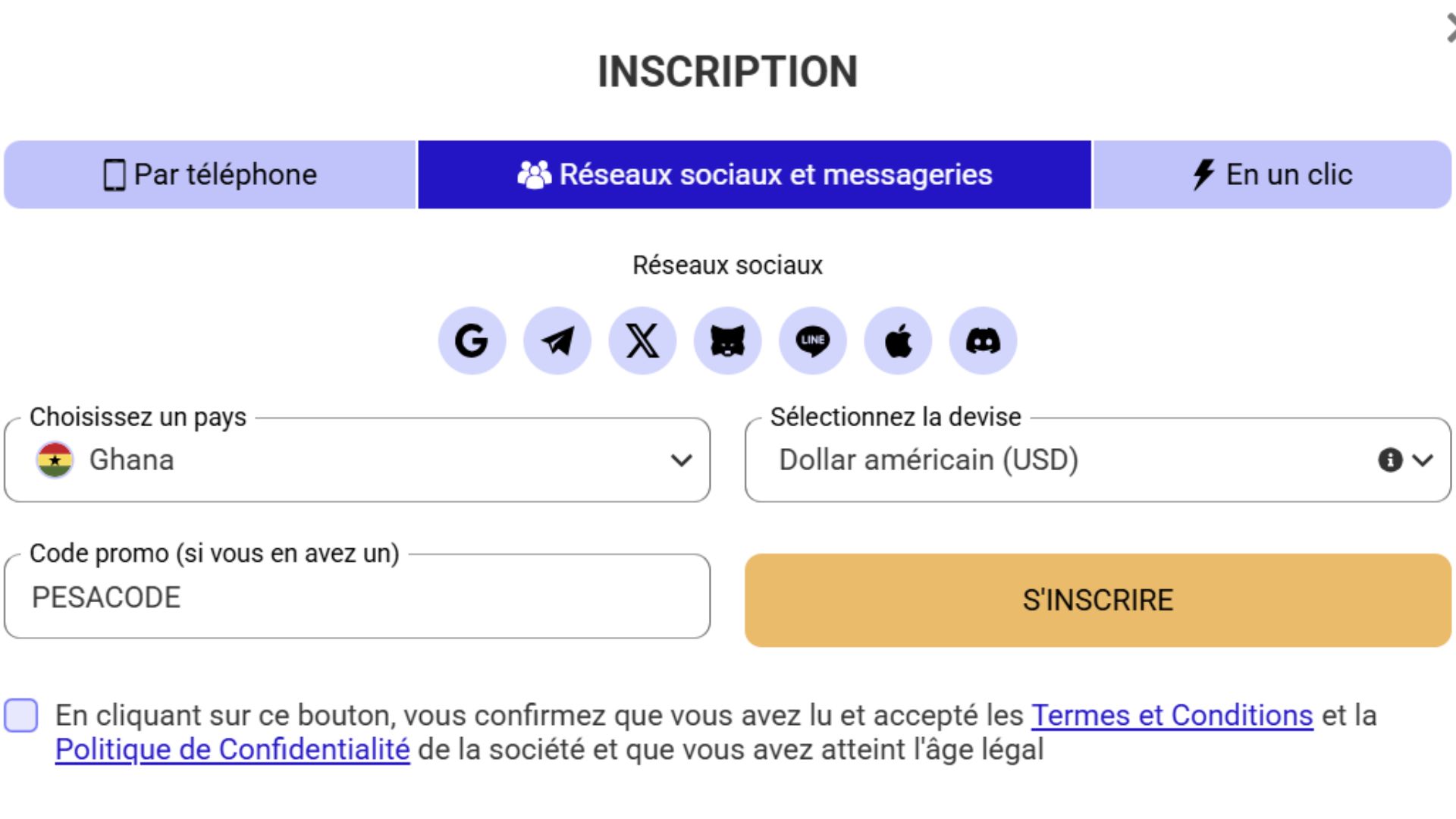 cr&eacute;er un compte sur Paripesa