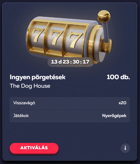 Befizet&eacute;s n&eacute;lk&uuml;li b&oacute;nusz 100 ingyenes p&ouml;rget&eacute;s Vavada