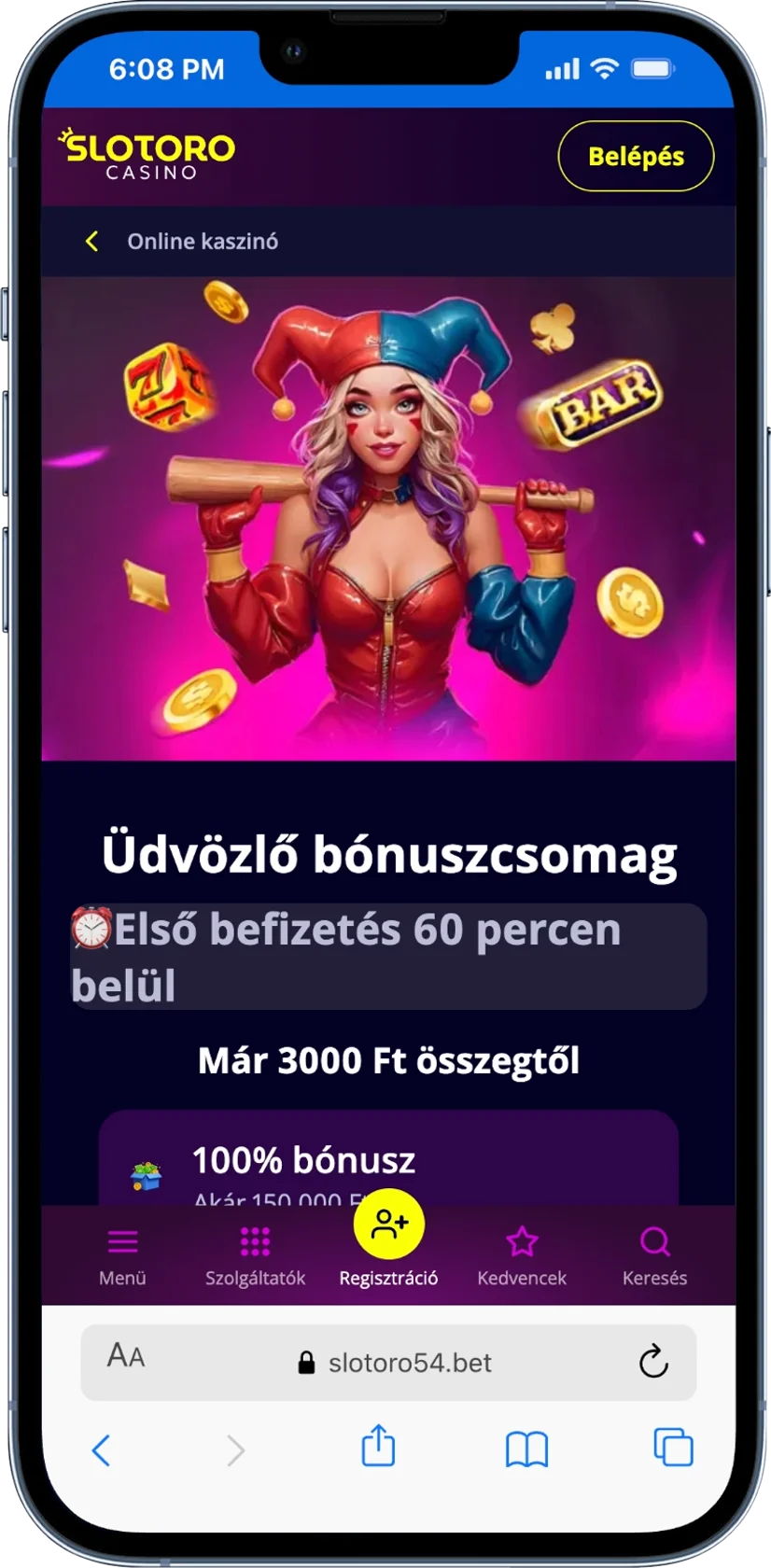 Kaszinó bónusz Slotoro