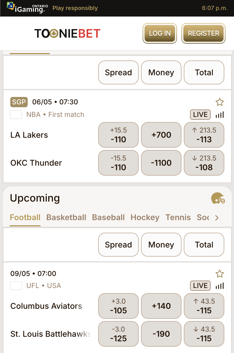 Toonie Bet Sportsbook