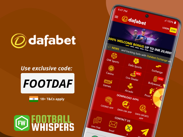 Dafabet Bonus Code 2026: Use FOOTDAF to Get up to ₹20,000 Bonus