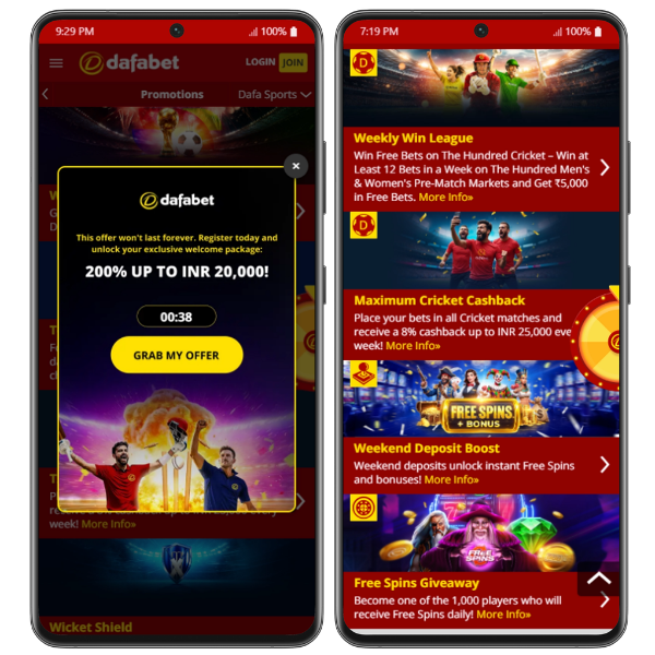 An image showing some of the latest Dafabet promotions including the latest welcome offer