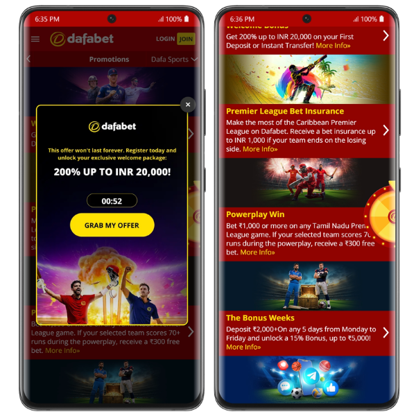 An image showing some of the latest Dafabet promotions including the latest Dafabet welcome offer for August 2026.