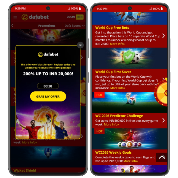 An image showing some of the latest Dafabet promotions including the latest welcome offer