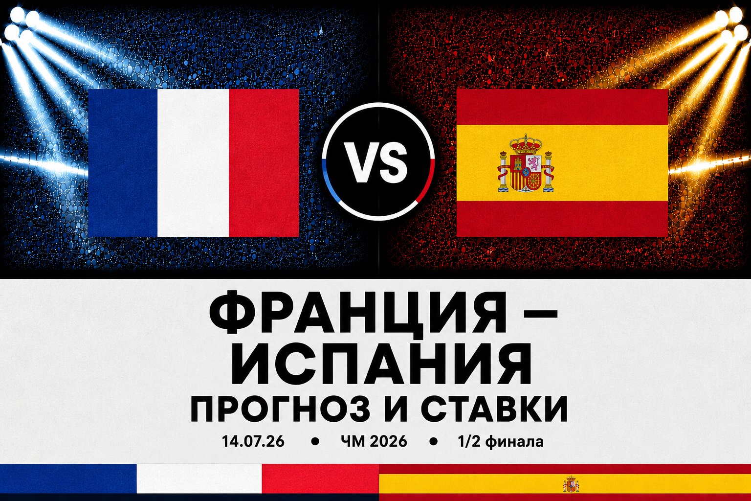 🇫🇷 Франция &mdash; 🇪🇸 Испания: прогноз и ставки на матч ЧМ 2026 (14.07.2026)