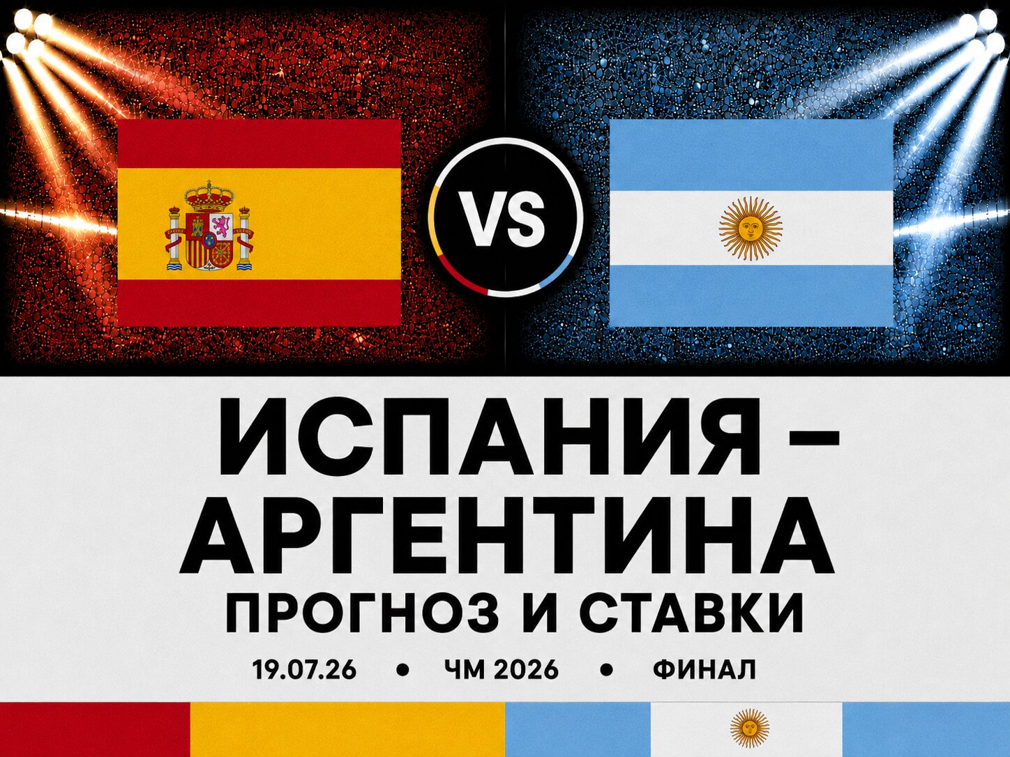 🇪🇸 Испания &mdash; 🇦🇷 Аргентина: прогноз и ставки на финал ЧМ 2026 (19.07.2026)