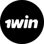 This image displays the round logo of the bookmaker 1win.
