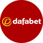 This image displays the round logo of the bookmaker dafabet.