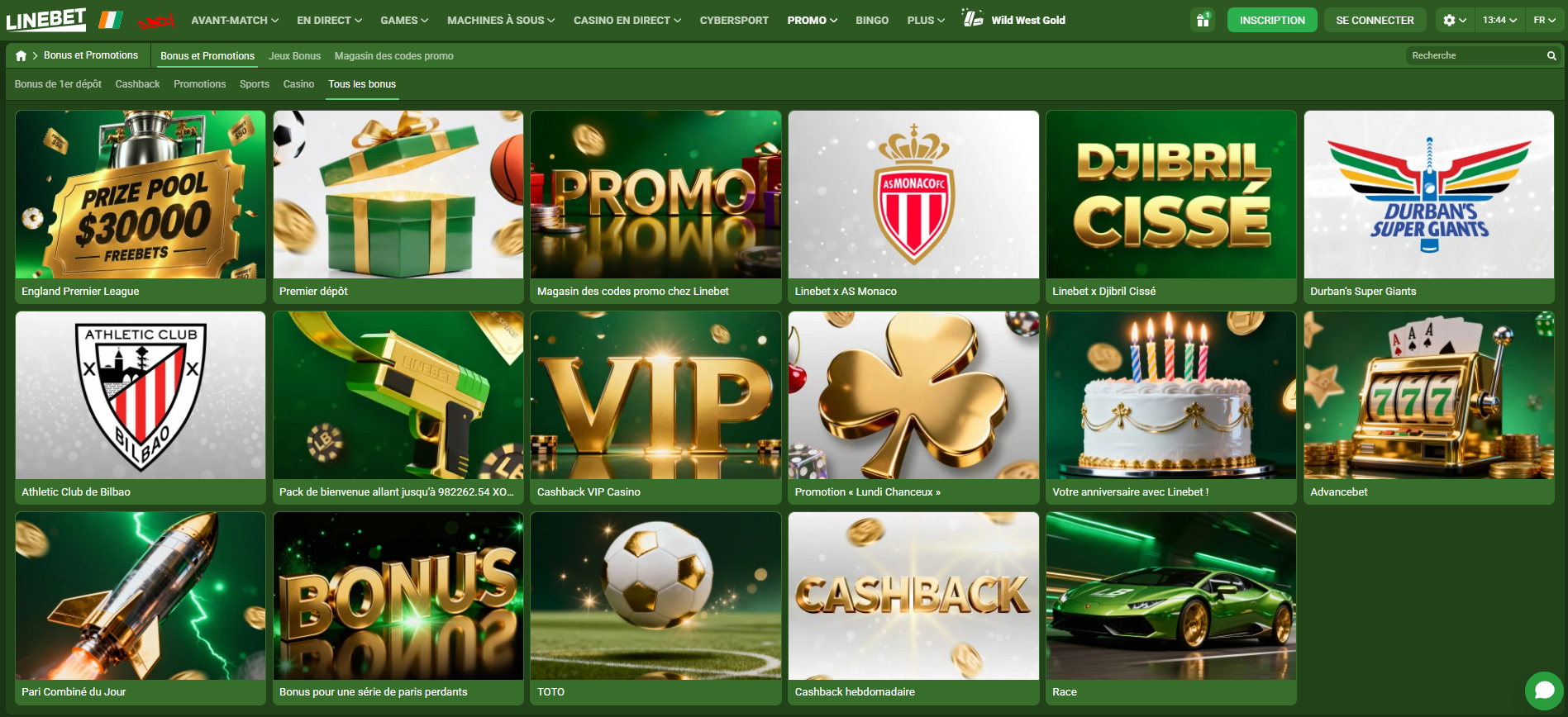 Promotions Linebet 2026 apres utilisation code promo Linebet